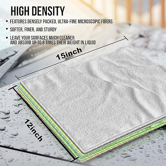 iCooker 12 Pack Microfiber Cloths Cleaning Supplies Get LintFree Polished Results Micro Fiber Cleaning Towels Chemical Free Kitchen Towel Clean Windows Cars - Image 4