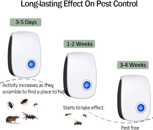HDView 2025 Upgraded Ultrasonic Pest Control Repeller Electronic Pest Repellent Plug in Indoor Sonic Repellent for Rodents Cockroach Bug Roach Insects Mice Mouse Spiders Mosquitoes 6 Pack - Image 4