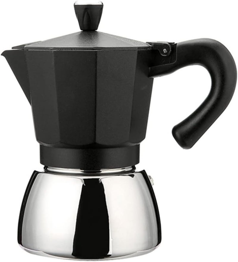 Coffeemaker Pots Coffee Pot Octagonal Aluminum Stainless Steel Coffee(150 ml black) - Image 1