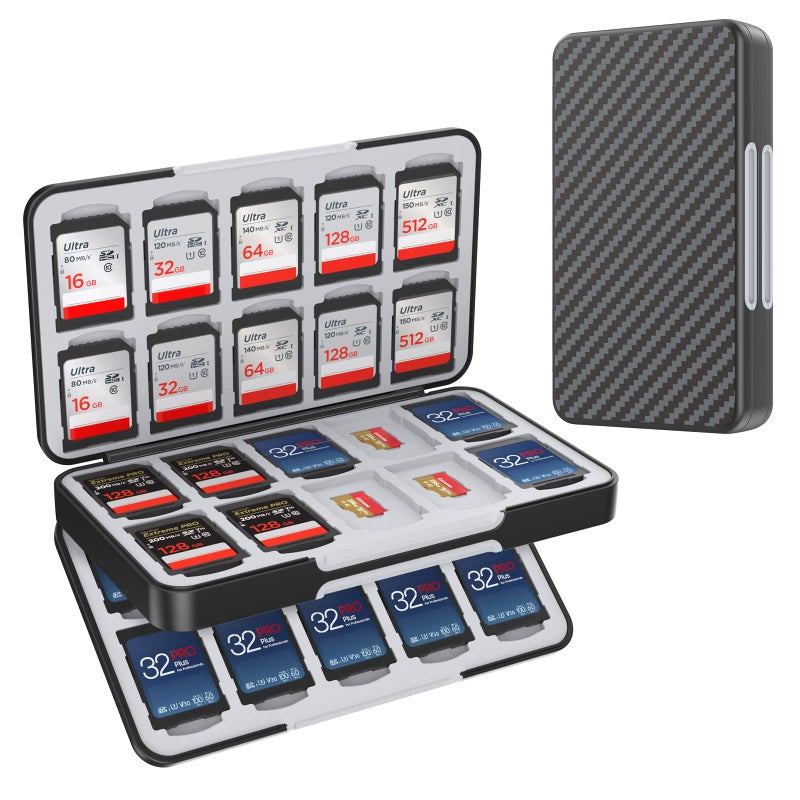 HEIYING SD Card Holder for Memory SD Card and Micro SD Card, Portable SD SDHC SDXC Micro SD Card Holder Case with 40 SD Cards Slots & 40 Micro SD Cards Slots. - Image 1