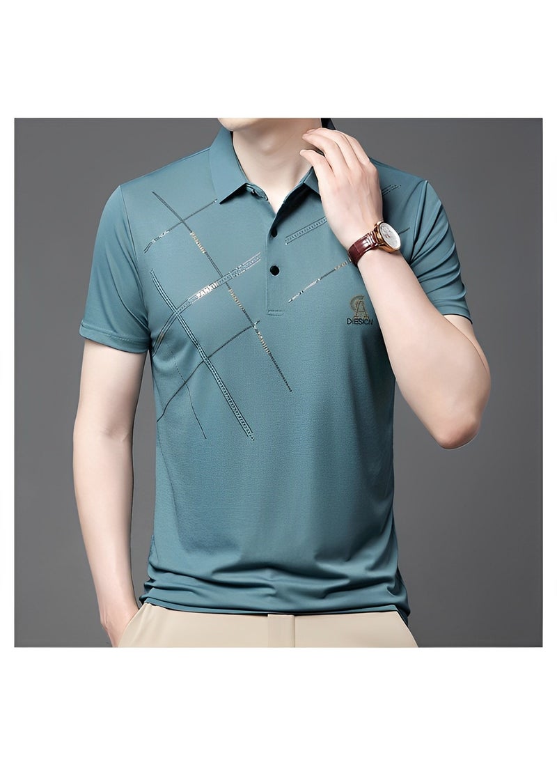 REOCLE Men's Polo Shirt Comfy & Quick Dry Short Sleeves Shirts Regular-Fit Pique Polo Shirt Jersey Golf Shirt - Image 2