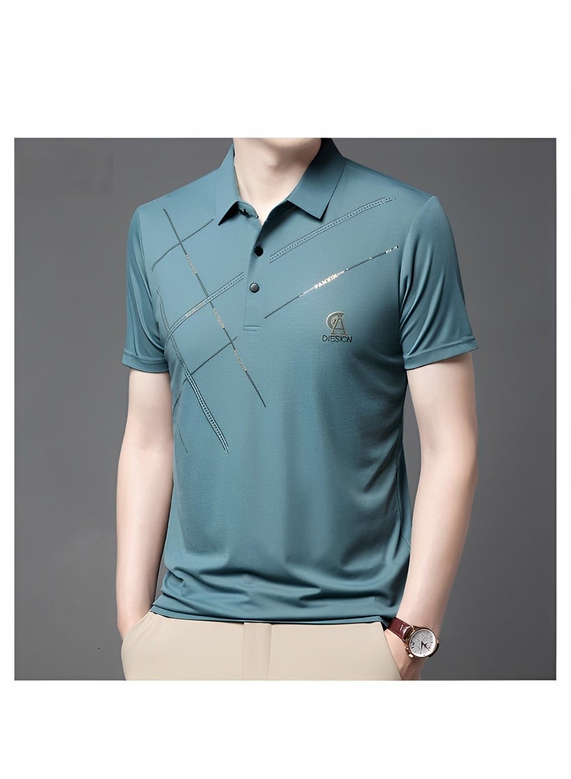 REOCLE Men's Polo Shirt Comfy & Quick Dry Short Sleeves Shirts Regular-Fit Pique Polo Shirt Jersey Golf Shirt - Image 3