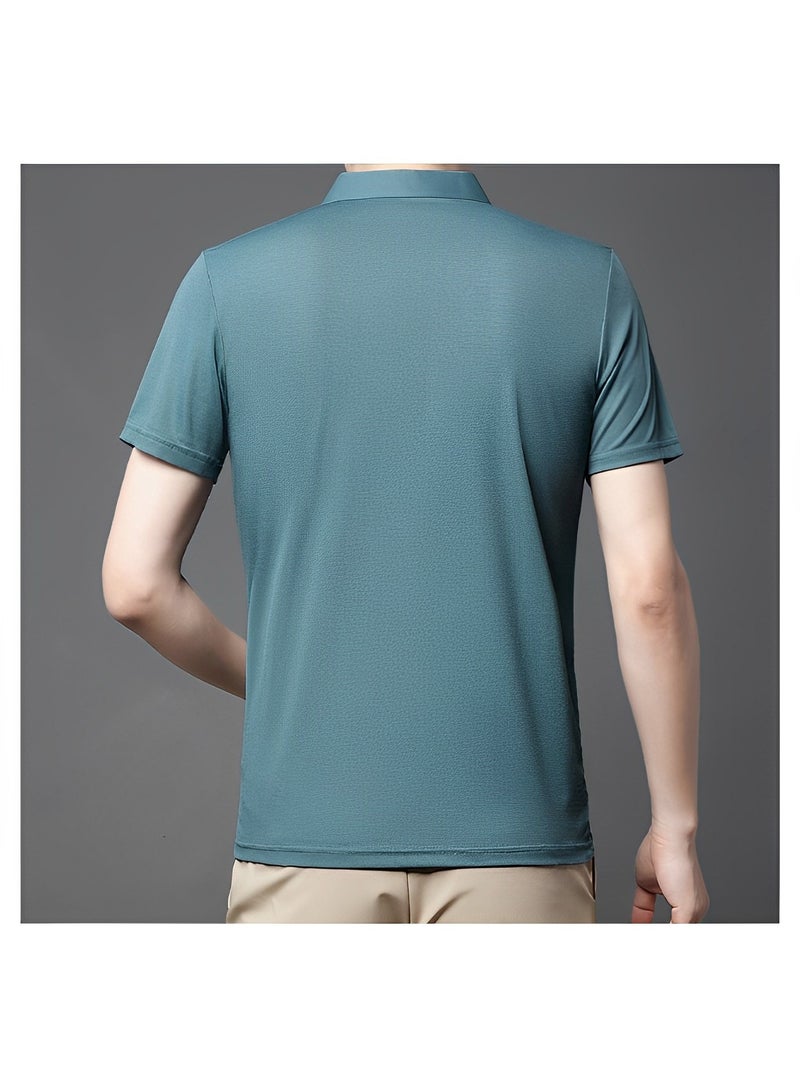 REOCLE Men's Polo Shirt Comfy & Quick Dry Short Sleeves Shirts Regular-Fit Pique Polo Shirt Jersey Golf Shirt - Image 4
