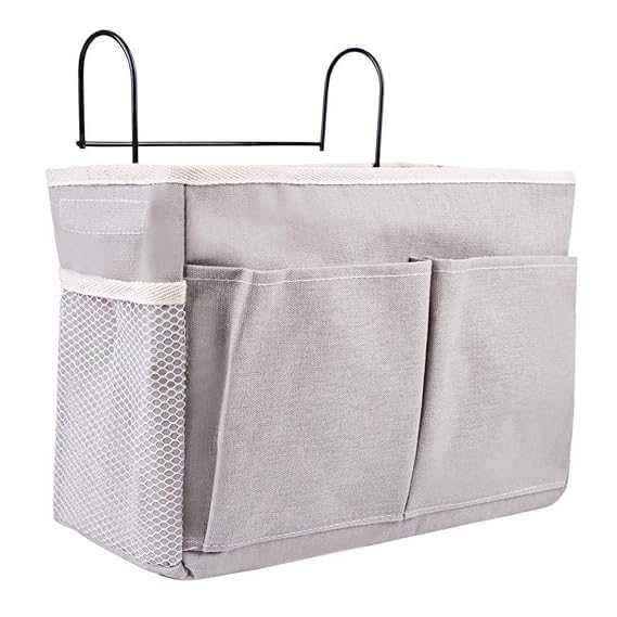 SHOPECOM SHOPECOM Bedside Hanging Storage Basket Bedroom Accessories Bedside Caddy Bed Side Storage Organiser Multipurpose cloth hanging shelf bed hanging basket Hostel  - Image 5