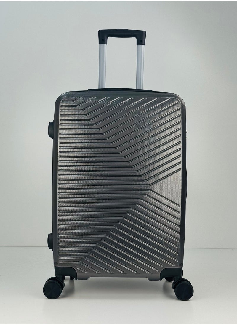 SAW & SEE - Premium Hard Shell Luggage Set – 3-Piece Durable Strong Suitcase Set, Lightweight ABS Trolley Bags with Smooth Rotating Spinner Wheels, Security Combination Lock, Telescopic Handle, Traveling Bag Suitcases – 12 KG /23 KG /35 KG - 20" / 24" / 28" – DARK GREY - Image 1