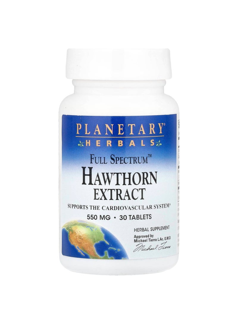 PLANETARY HERBALS Full SpectrumHawthorn Extract, 30 Tablets