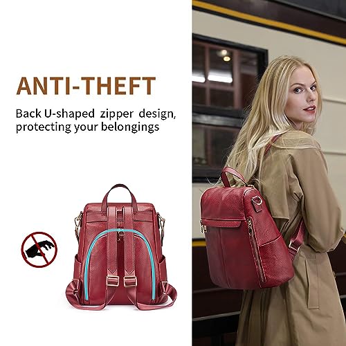Kattee Women's Anti-Theft Backpack Purse Genuine Leather Shoulder Bag Fashion Ladies Satchel Bags - Image 3