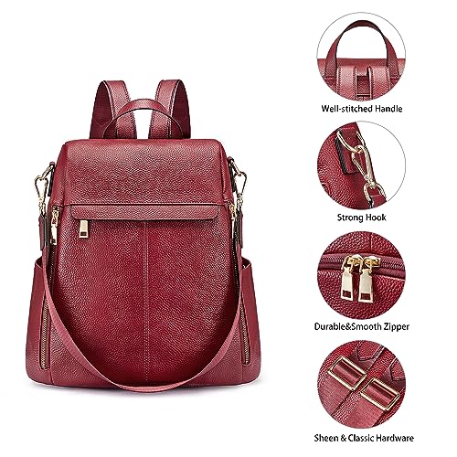 Kattee Women's Anti-Theft Backpack Purse Genuine Leather Shoulder Bag Fashion Ladies Satchel Bags - Image 5