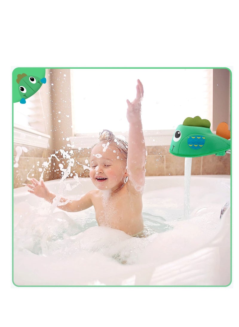 Excefore - Cap the Tap Bath Spout Cover, Bath Spout Cover for Bathtub, Baby Shower Protector Cover from Bumping Head During Bathing Time, Whale Design Making for Enjoyable Safe Bath, Green - Image 1