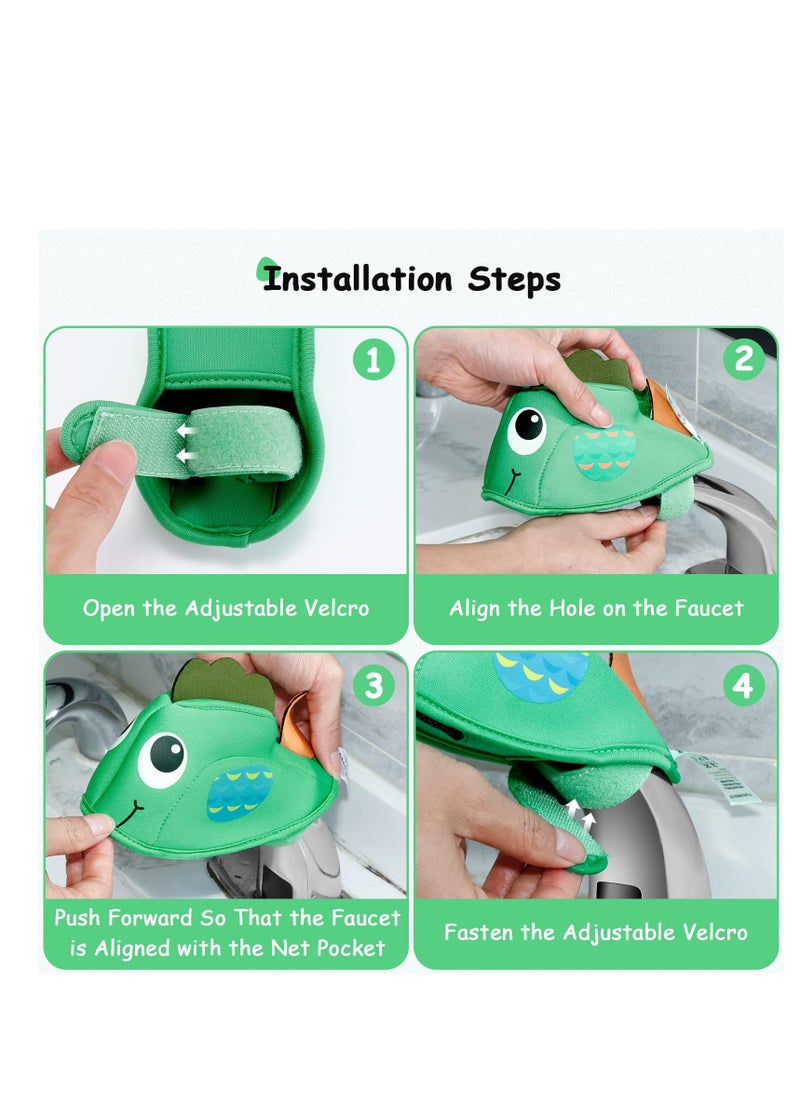 Excefore - Cap the Tap Bath Spout Cover, Bath Spout Cover for Bathtub, Baby Shower Protector Cover from Bumping Head During Bathing Time, Whale Design Making for Enjoyable Safe Bath, Green - Image 1
