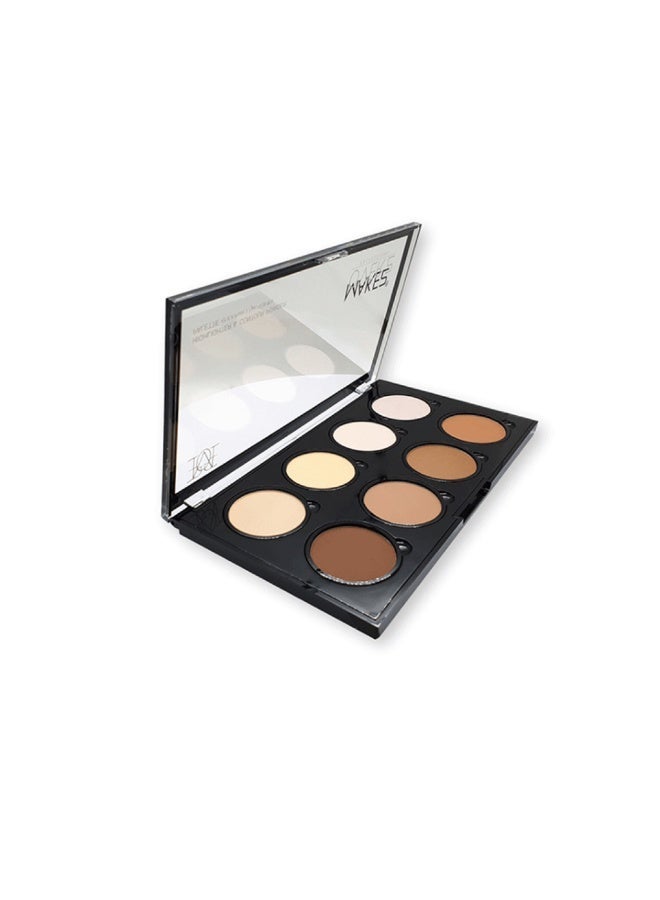 MAKE OVER 22 MakeOver22 Highlighter And Contour Powder Palette Multicolour M1501 - Image 1