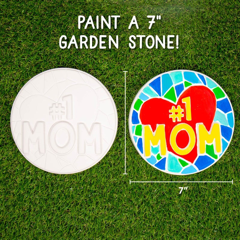 Creative Roots Paint Your Own #1 MOM Stepping Stone, Craft Kits for Kids, Ceramics to Paint, Ages 6+ - Image 5