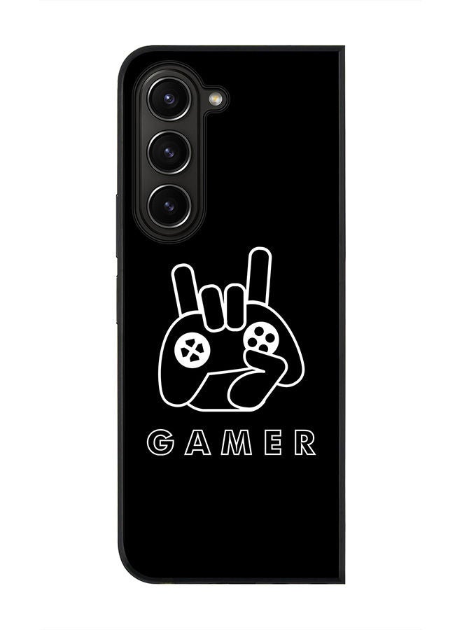 Stylizedd Rugged Black edge case for Samsung Galaxy Z Fold5, Slim fit Soft Case Flexible Rubber Edges Anti Drop TPU Gel Thin Cover -  Gamer  - Image 1