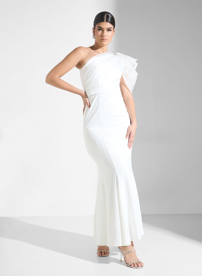 ايرا فستان كتف واحد بكشكش - Image 1