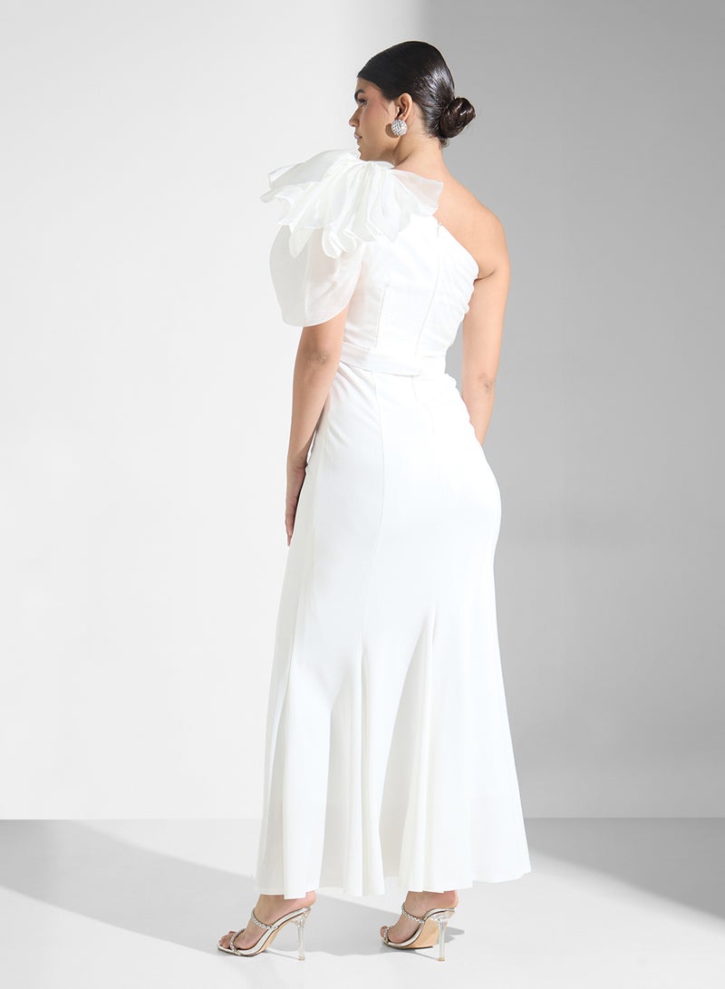 ايرا فستان كتف واحد بكشكش - Image 2