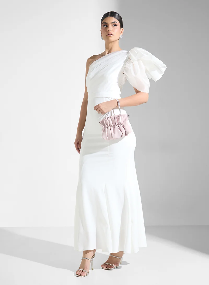 Iyra One-Shoulder Ruffle Dress