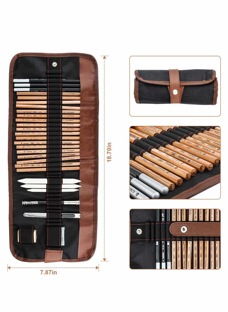 Generic Drawing Pencils, Sketch Pencils Art Supplies Kit for Kids Adults, Professional Sketching Graphite Charcoal Set  - Image 5