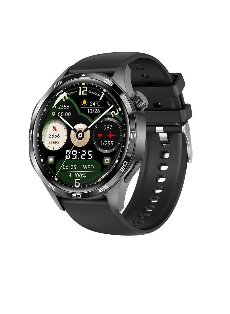 ساعة ذكية Watch 5 Pro، ساعة معصم ذكية بشاشة كبيرة 1.53 بوصة مزودة بنظام تحديد المواقع العالمي (GPS)، وساعة تتبع اللياقة البدنية ومراقبة النوم مع مستشعر بصري متعدد النقاط مدمج، (قطعة واحدة، أسود) - Image 1