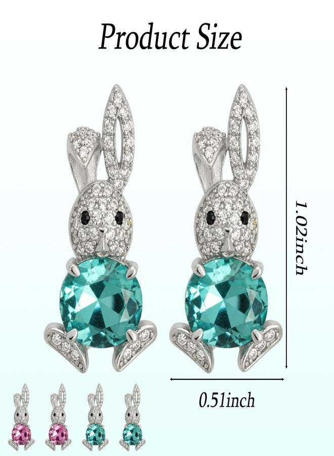 MIRJXB Easter Earrings, 2 Pair Easter Sparkly Bunny Stuff Jewelry, Holiday Jewelry Gift with Bunny Earrings Design, Easter Accessories for Spring Parties and Family Gatherings - Image 2