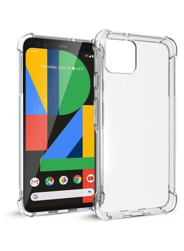 IAF Google Pixel 4 Case Cover Clear Soft Flexible Transparent Silicone TPU Cover with Reinforced Bumper Corner Protection - Image 1