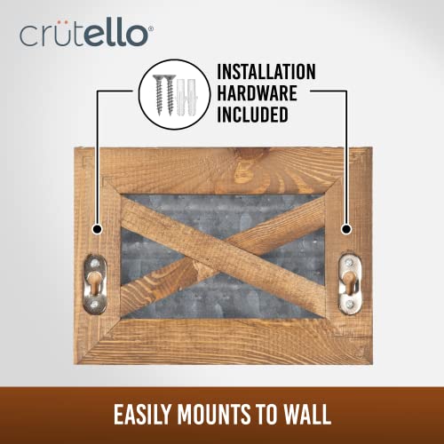Crutello Rustic Towel Bar Toilet Paper Holder Set with Towel Ring for Bathroom- Wall Mounted Bathroom Racks - Barnwood, Galvanized Backing & Black Metal Bar, Farmhouse Décor - Image 3