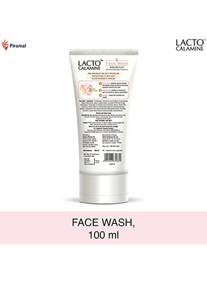 Lacto Calamine غسول يومي للوجه بطين الكاولين والنياسيناميد وفيتامين إي للبشرة الدهنية | يتحكم في البثور والرؤوس السوداء والرؤوس البيضاء خالٍ من البارابين 100 مل - عبوة من قطعتين - Image 3