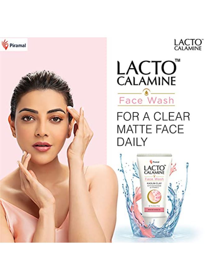Lacto Calamine غسول يومي للوجه بطين الكاولين والنياسيناميد وفيتامين إي للبشرة الدهنية | يتحكم في البثور والرؤوس السوداء والرؤوس البيضاء خالٍ من البارابين 100 مل - عبوة من قطعتين - Image 4
