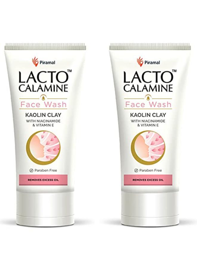 Lacto Calamine غسول يومي للوجه بطين الكاولين والنياسيناميد وفيتامين إي للبشرة الدهنية | يتحكم في البثور والرؤوس السوداء والرؤوس البيضاء خالٍ من البارابين 100 مل - عبوة من قطعتين - Image 2