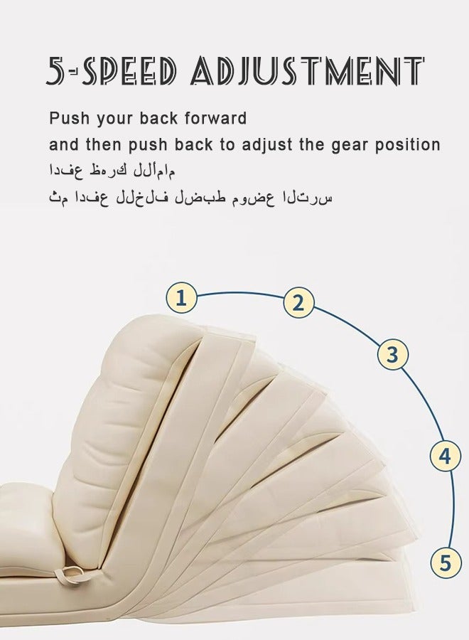 MLADEN Foldable Lazy Sofa Sleeper Bed 5-Position Adjustable 3 in 1 Convertible Sofa Sleeper No-wash Technical Cloth Cover Floor Gaming Sofa Couch for Bedroom Living Room Grey 60*130CM - Image 5