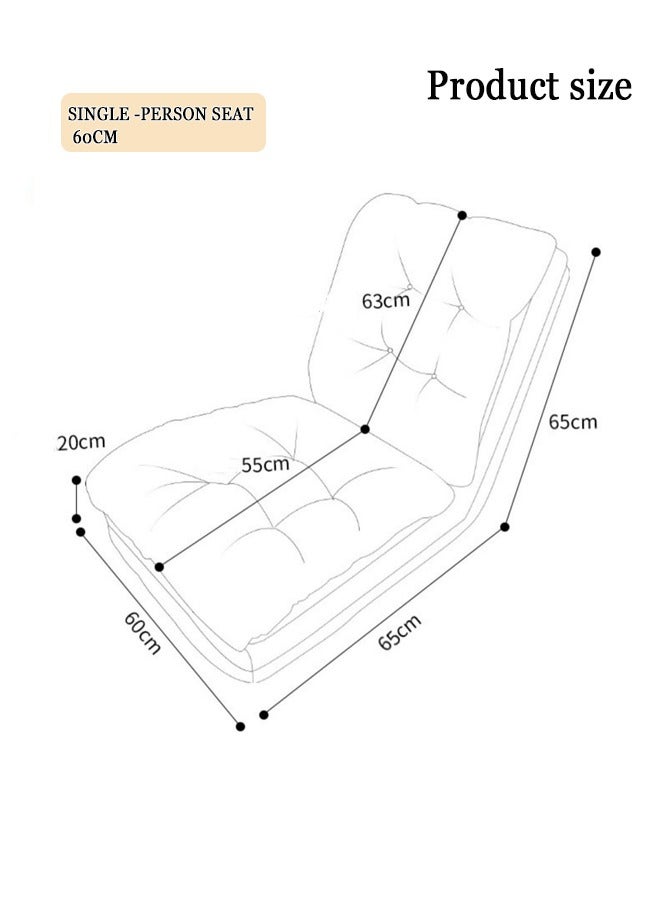 MLADEN Foldable Lazy Sofa Sleeper Bed 5-Position Adjustable 3 in 1 Convertible Sofa Sleeper No-wash Technical Cloth Cover Floor Gaming Sofa Couch for Bedroom Living Room Grey 60*130CM - Image 2