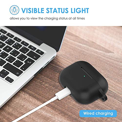 OJOS Elastomers Case with Keychain for EarPods Pro/3, Black - Image 2