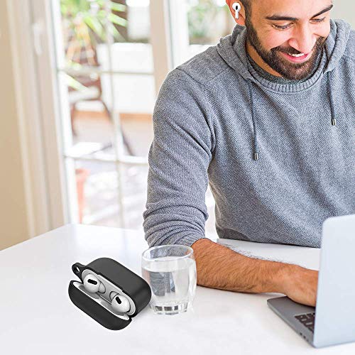 OJOS Elastomers Case with Keychain for EarPods Pro/3, Black - Image 5
