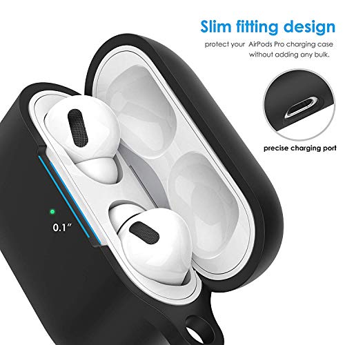 OJOS Elastomers Case with Keychain for EarPods Pro/3, Black - Image 3