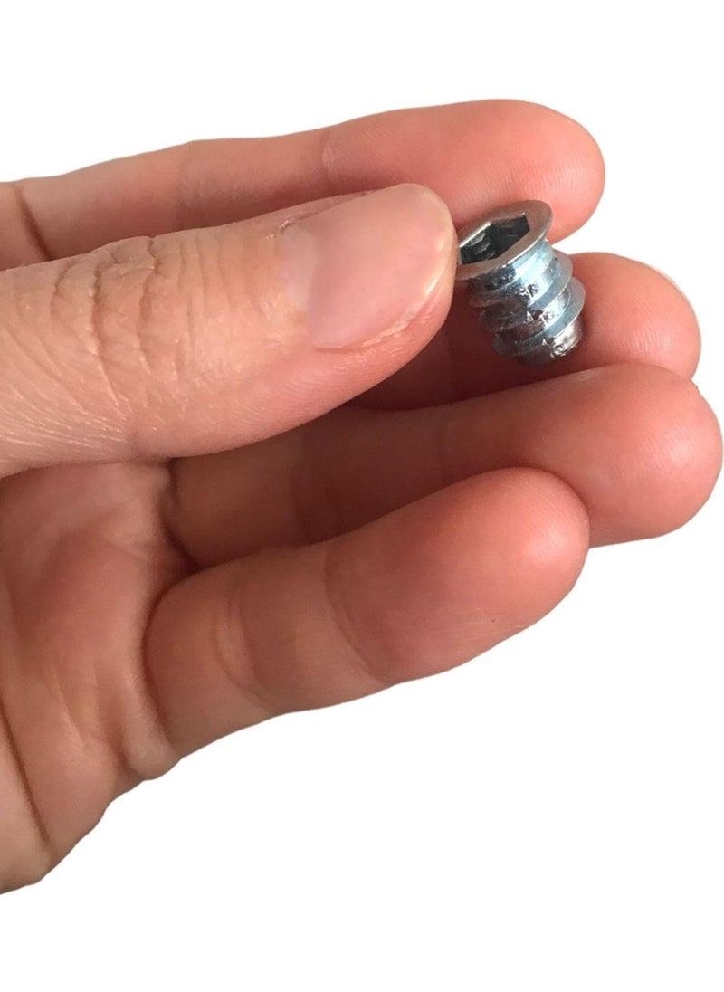 Glaswen Metal Straight Threaded Dowel Wood Dowel M6 8X13 Teeth Zinc Furniture Connection Unit Joining (25 Pieces)  - Image 3