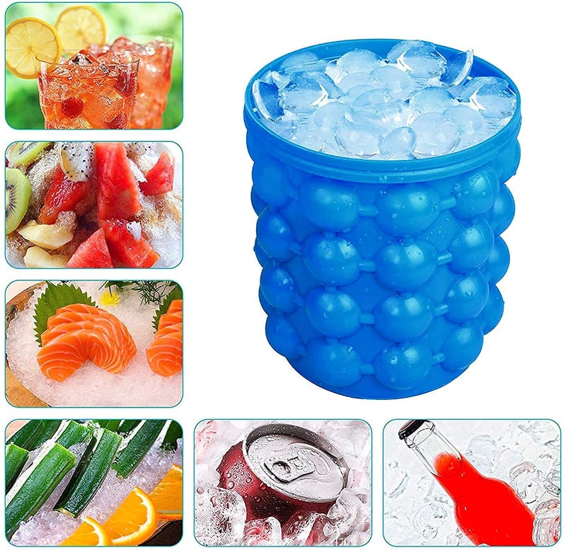 GRAVINO Reusable BPAFree 2 in 1 Mould Container Box Ice Cube Maker Bucket Space Saving Bucket Revolutionary IceBall Makers for Home Party and Picnic - Image 3