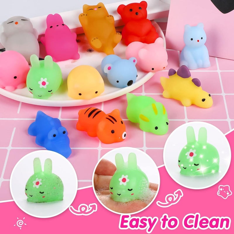 Moonmen 50pcs Random Mochi Squishy Toys, Kawaii Squishies Party Favors for Kids for Classroom Birthday Xmas Gifts Goodie Bag Mini Animals Mochi Squishy Stress Relief Sensory Toy (50pcs Mochi Squishy Toys) - Image 4