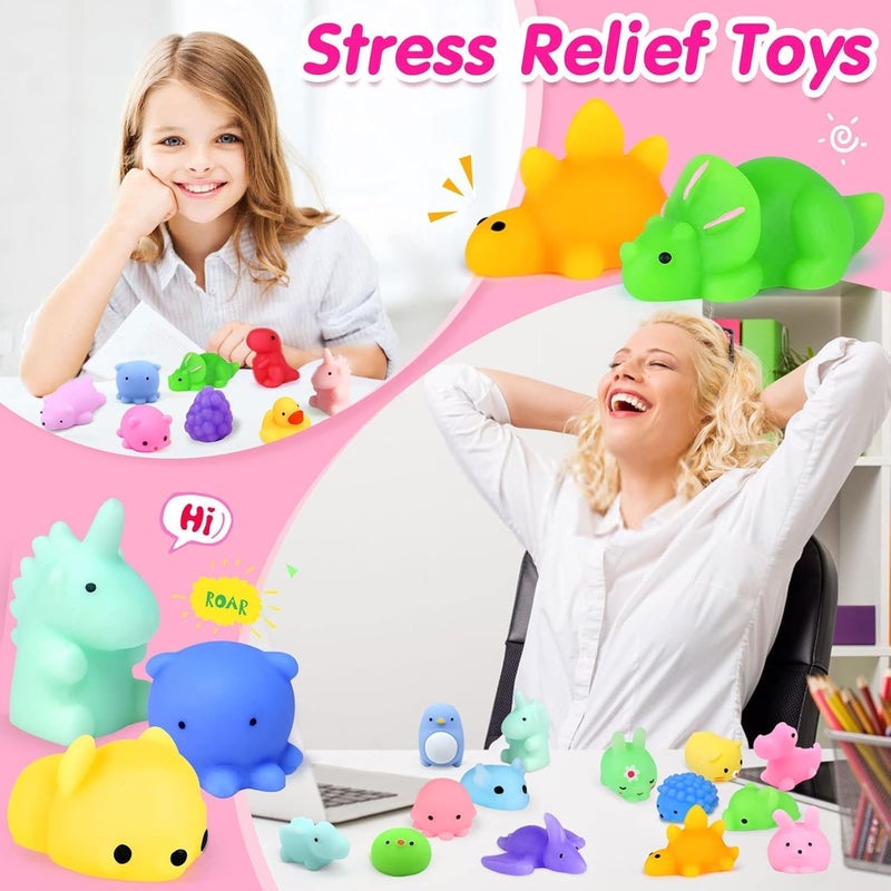 Moonmen 50pcs Random Mochi Squishy Toys, Kawaii Squishies Party Favors for Kids for Classroom Birthday Xmas Gifts Goodie Bag Mini Animals Mochi Squishy Stress Relief Sensory Toy (50pcs Mochi Squishy Toys) - Image 5