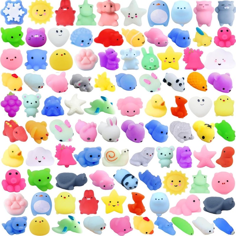 Moonmen 50pcs Random Mochi Squishy Toys, Kawaii Squishies Party Favors for Kids for Classroom Birthday Xmas Gifts Goodie Bag Mini Animals Mochi Squishy Stress Relief Sensory Toy (50pcs Mochi Squishy Toys) - Image 1