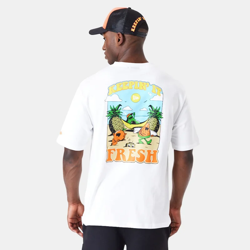 نيو ايرا تيشيرت رجالي بطبعة فاكهة