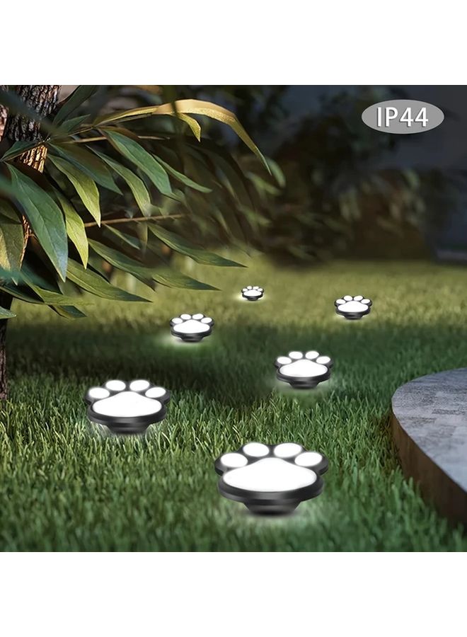 4 حزمة أضواء مسار حديقة العشب في الهواء الطلق بالطاقة الشمسية على شكل بصمة كف دافئة بيضاء - Image 2