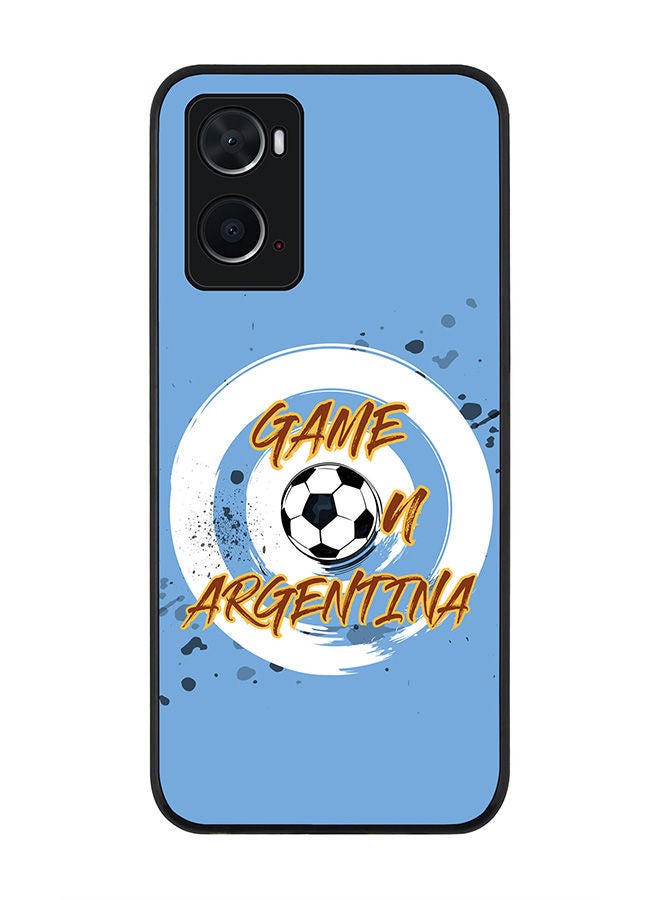 Stylizedd Rugged Black edge case for Oppo A96 4G/A36/A76 Slim fit Soft Case Flexible Rubber Edges Anti Drop TPU Gel Thin Cover - Game on Argentina - Image 1