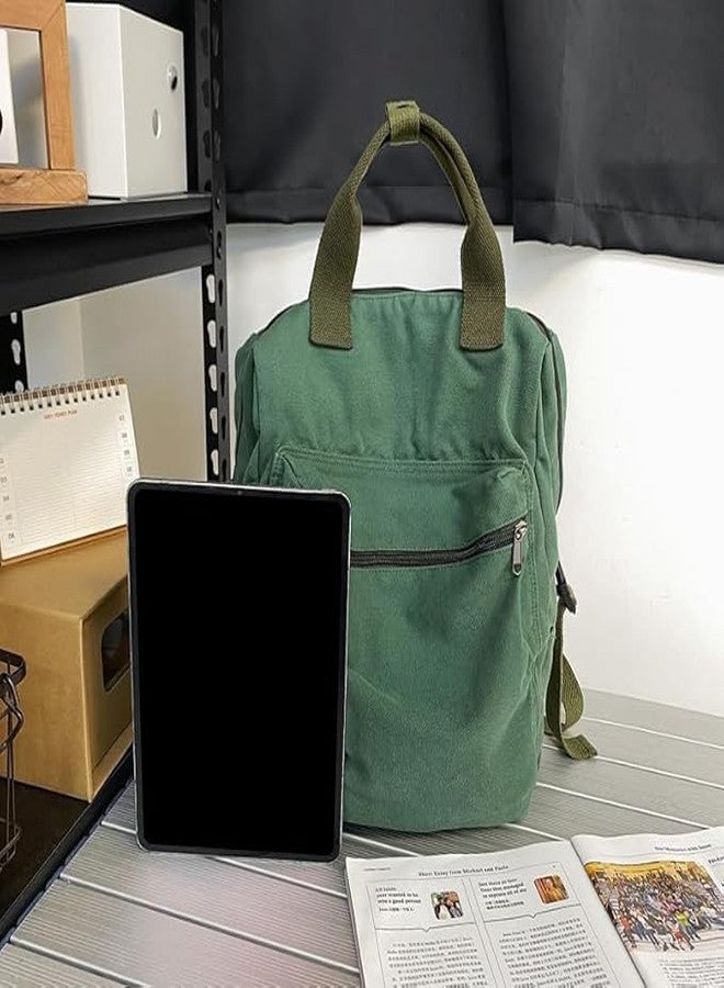 MaxxCloud Retro Canvas Backpack Purse for Women Men, Casual Shoulder Bag Daypack Handbag Rucksack, Soft Lightweight Bag Top Handle(523 khaki) - Image 5