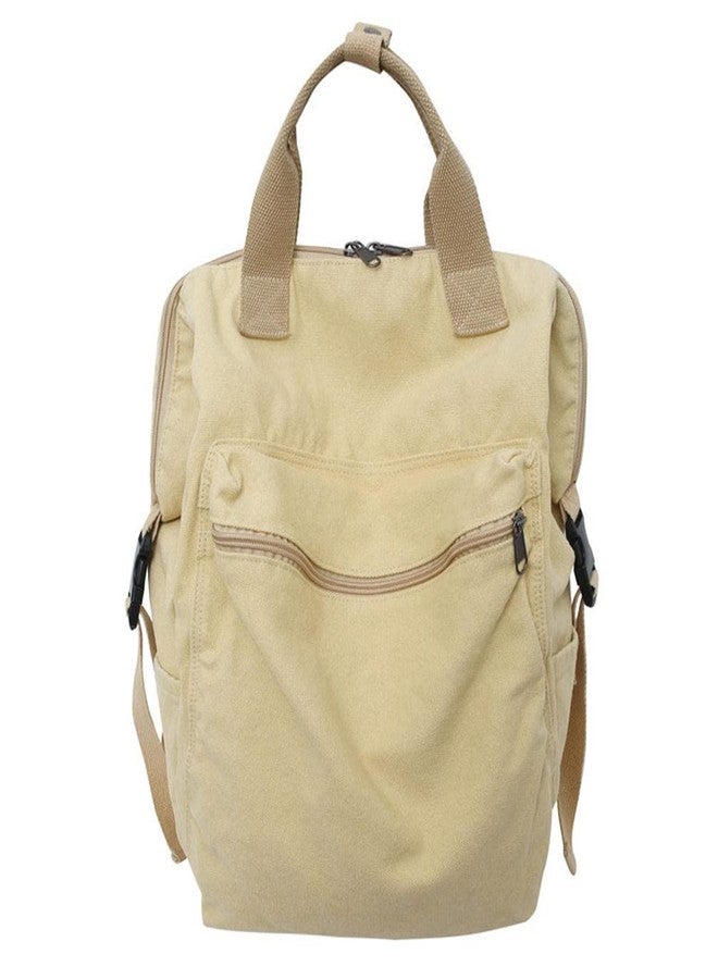 MaxxCloud Retro Canvas Backpack Purse for Women Men, Casual Shoulder Bag Daypack Handbag Rucksack, Soft Lightweight Bag Top Handle(523 khaki) - Image 1