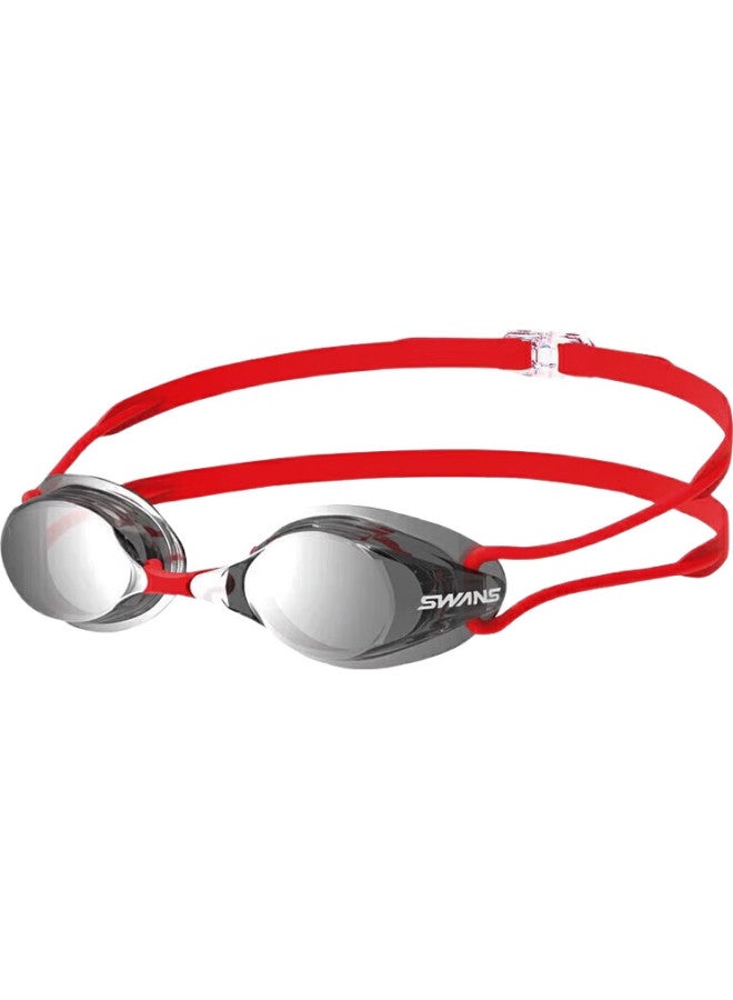 Swans Swimming Goggles, Imported From Japan, Waterproof, Anti-Fog, High-Definition, Rimless, Coated, Professional Racing Goggles For Men And Women, Sr7M, Black And Red - Image 2
