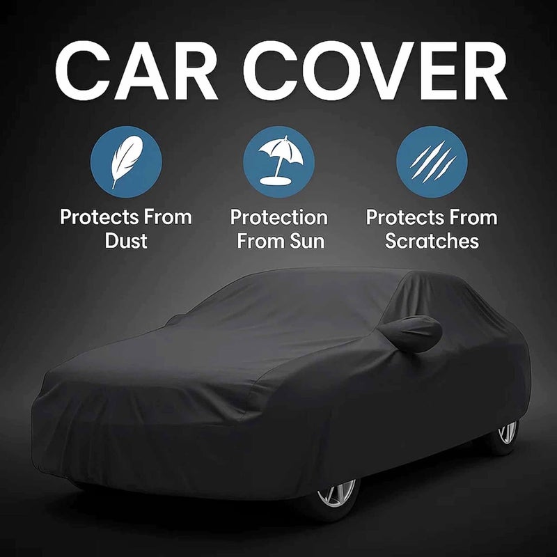 sulfar 100% Water Resistant Car Body Cover Compatible with Mirror for Hyundai Creta (Triple Stitched, Full Bottom Elastic, Dark Grey) - Image 4