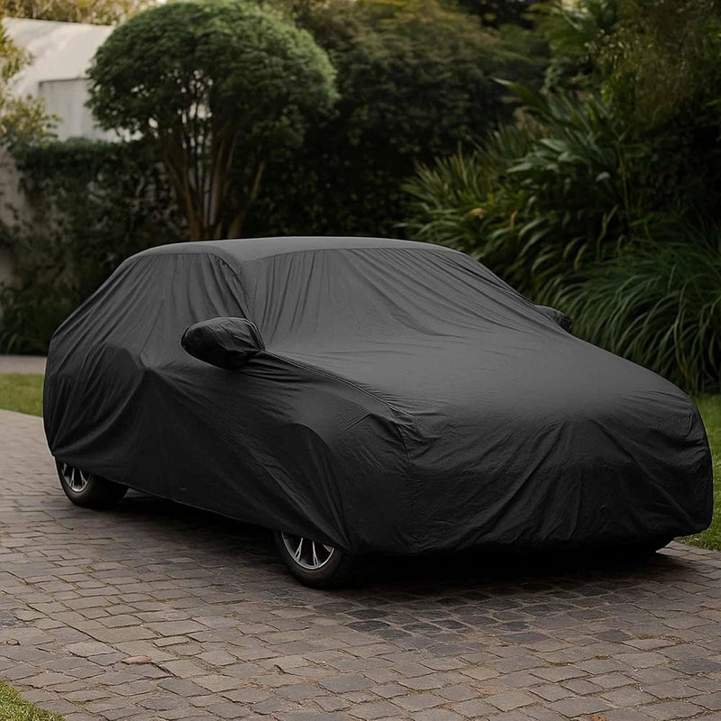 sulfar 100% Water Resistant Car Body Cover Compatible with Mirror for Hyundai Creta (Triple Stitched, Full Bottom Elastic, Dark Grey) - Image 5