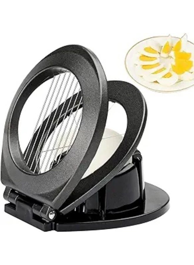 Multi-Function Stainless Steel Egg Slicer – Slice, Wedge & Quarter Cutter - Image 1