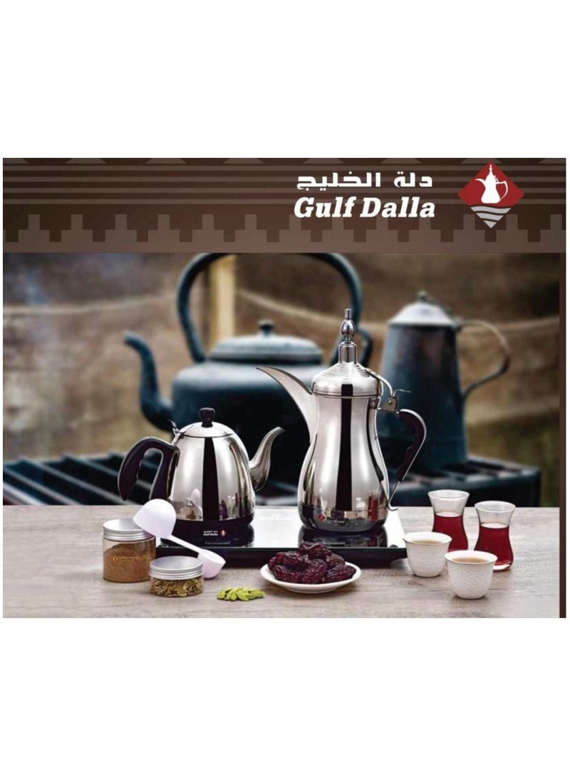 غالف دالا GA-C94847 ماكينة صنع القهوة العربية السائلة جلف دلة مع زجاج وملحقات - Image 2