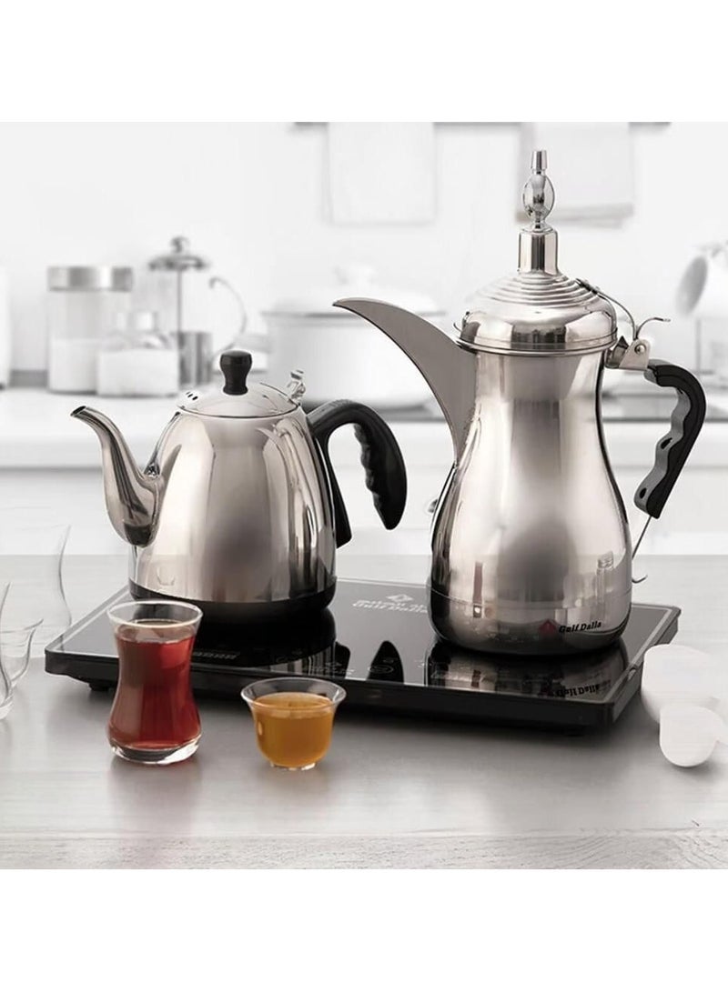 غالف دالا GA-C94847 ماكينة صنع القهوة العربية السائلة جلف دلة مع زجاج وملحقات - Image 4