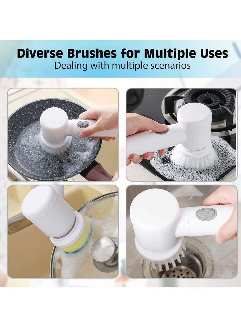 Electric Rotating Cleaning Brush - Electric Cleaning Brush with 3 Interchangeable Brush Heads - Electric Brush for Bathroom, Bathtub, Kitchen - Image 4